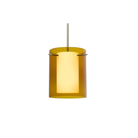 Besa Lighting Pahu 8 Stem Pendant, Trans. Armagnac/Opal, Satin Nickel Finish, 1x11W LED 1TT-G00607-LED-SN